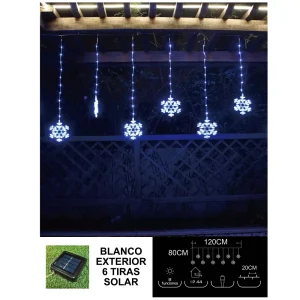 Cortina de Luz Copo de Nieve Blanca