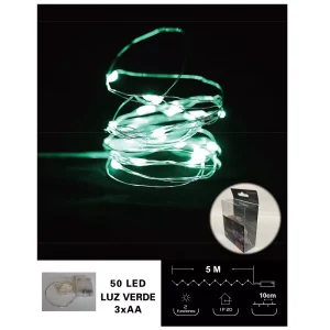 Cadena Alambre de Luz 50L Verde