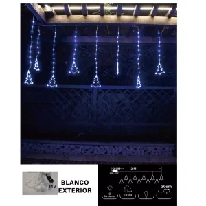 Cortina de Luz Árbol 200L Blanca