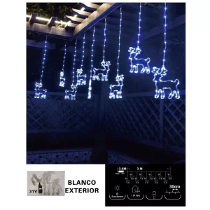 Cortina de Luz Ciervo 200L Blanca