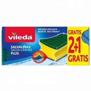 VILEDA Estropajos Salvauñas Antibacterias 2+1