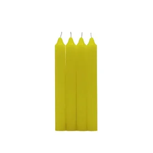 Pack 4 Velas Cillndrica Amarillo