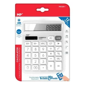 Calculadora Solar y Pilas Blanco