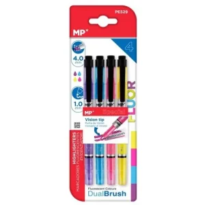 Marcador Fluorescente Doble Punta 4u