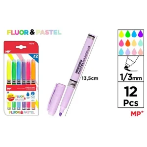 Marcador Fluorescente y Pastel 12u