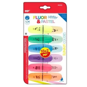 Marcador Fluorescente y Pastel Mini 12u