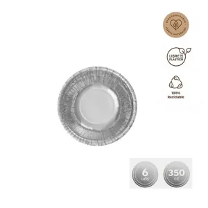 Bol Redondo Plata Metalizado 350cc