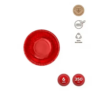 Bol Redondo Rojo Metalizado 350cc