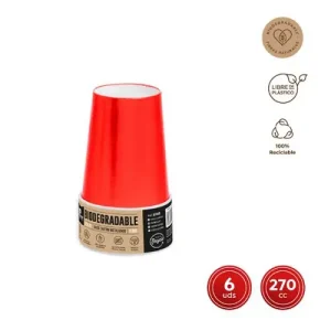 Vasos Metalizado Rojo 270cc