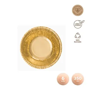 Bol Redondo Oro Metalizado 350cc