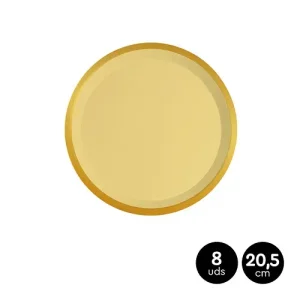 Platos Cartón Amarillo/Oro 20,5cm