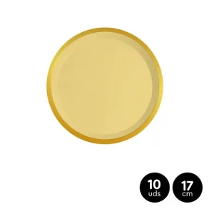 Platos Cartón Amarillo/Oro 17cm