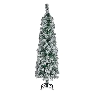 Árbol Navidad Estrecho Verde/Blanco 150cm