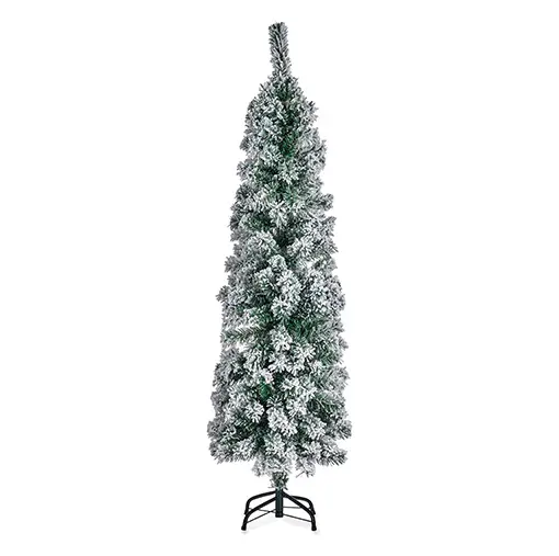 Árbol Navidad Estrecho Verde/Blanco 150cm